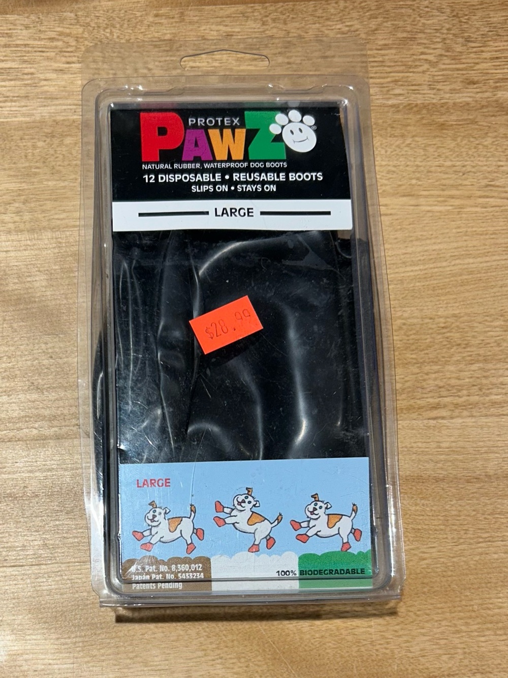 Large Black Dog Boots - 12 Pack